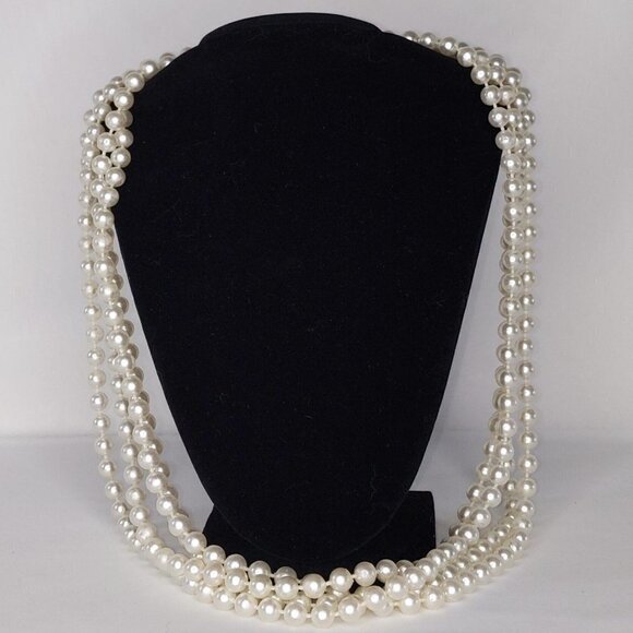 Vintage Faux 8mm Pearl Strand 116" Length - Picture 1 of 5